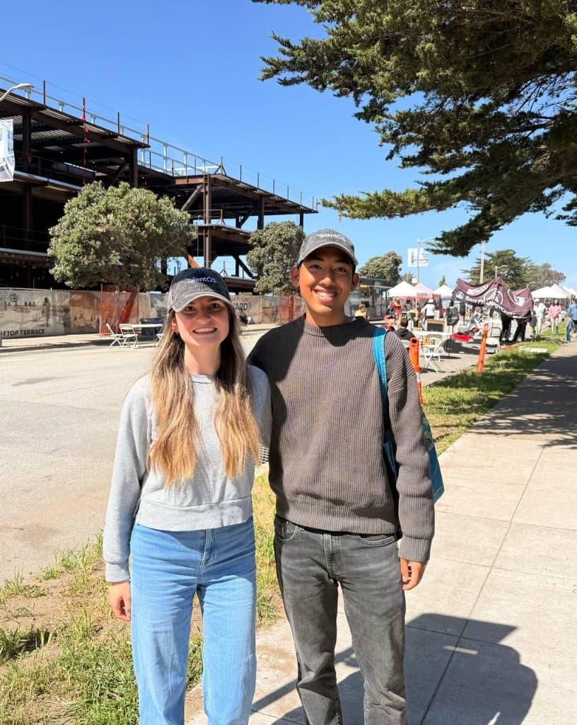 James Win and Olivia Habart, co-founders of TalentOS